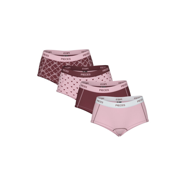 Pieces Dames hipster pclogo 4-pack roze 17156060-Tawny Port large Pieces Dames hipster pclogo 4-pack roze 17156060-Tawny Port large