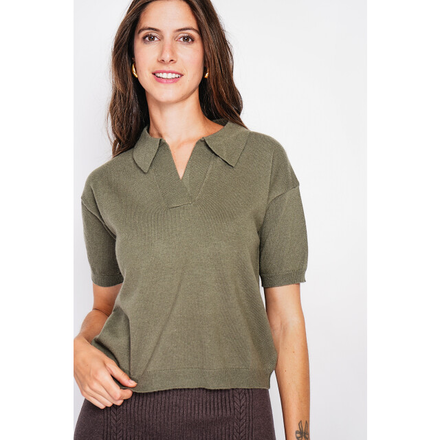 William de Faye Ribbed polo kaki WF2707_Khaki large