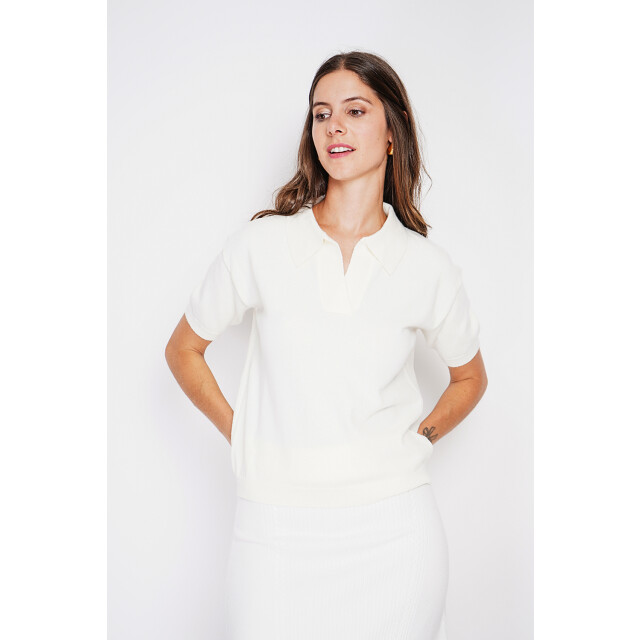 William de Faye Ribbed polo naturel WF2707_Off-white large