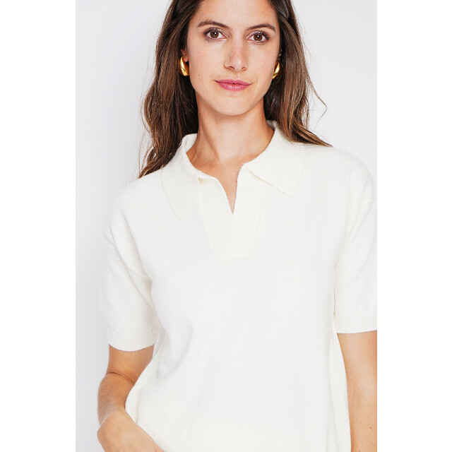 William de Faye Ribbed polo naturel WF2707_Off-white large