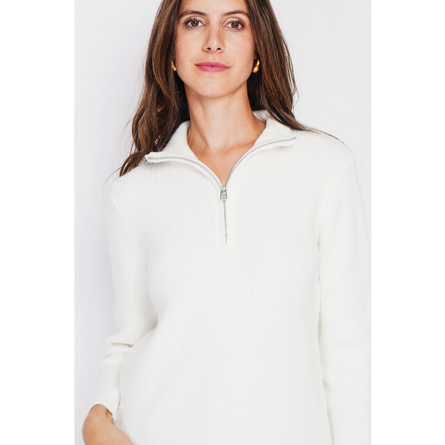 William de Faye Zipped sweater naturel WF2730_Off-white large