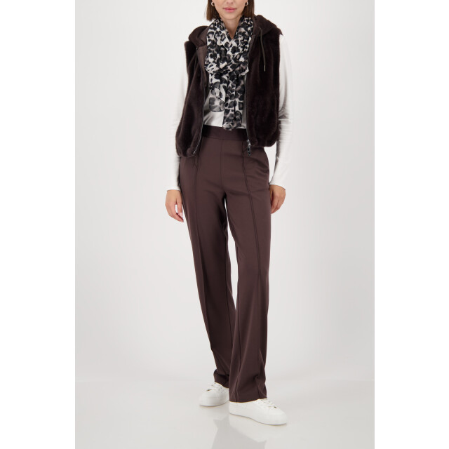 Monari  scarf with leopard print and rhinestones 809676 522 brownie pattern 06811.840.0127 large