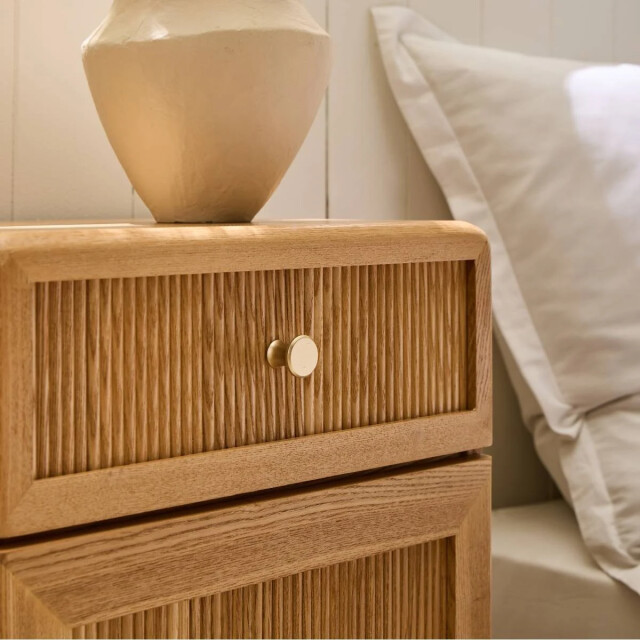 CaliCosy Nachtkastje met 1 deur en 1 lade, fronten met lamel-, h71 cm ava 3245909 large