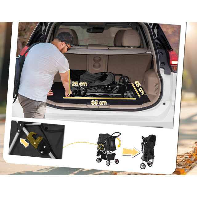 4goodz Luxe hondenkar hondenbuggy met verstelbare stuurhoogte - 3345771 large 4goodz Luxe hondenkar hondenbuggy met verstelbare stuurhoogte - 3345771 large
