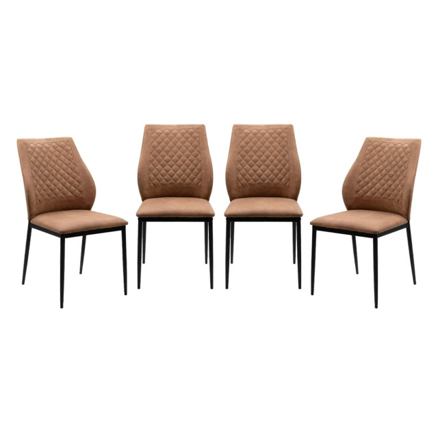 CaliCosy Set van 4 stoelen van gewatteerde stof met metalen frame, 48 cm lillie 3202272 large