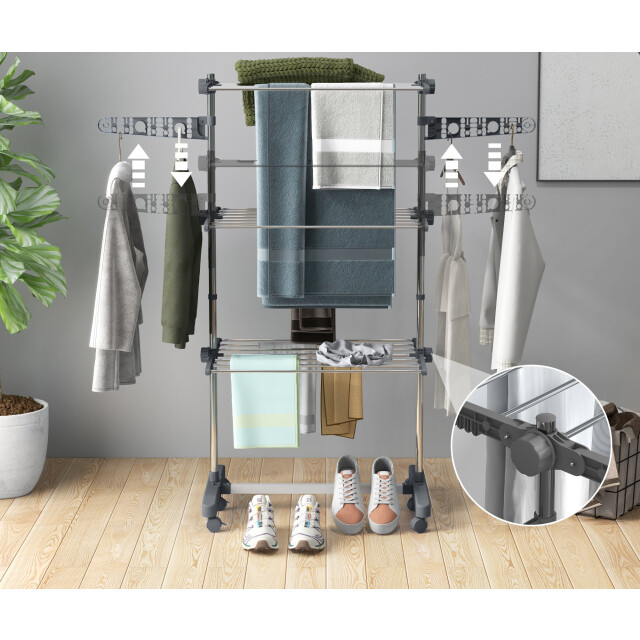 4goodz Opvouwbare verrijdbaar wasrek met 4 niveaus en one-klick-systeem 3181602 large