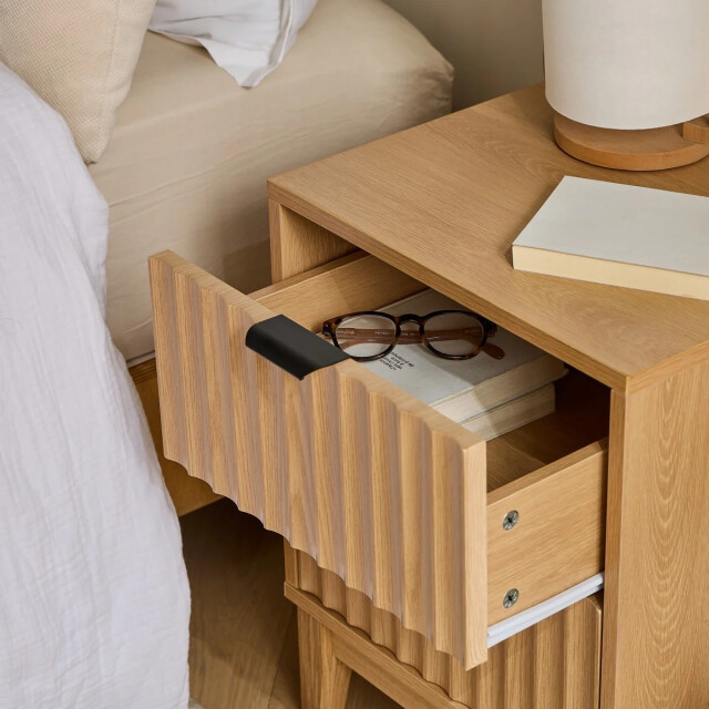 CaliCosy Nachtkastje met 2 lades en geribbelde fronten h52 cm bologne 3205798 large