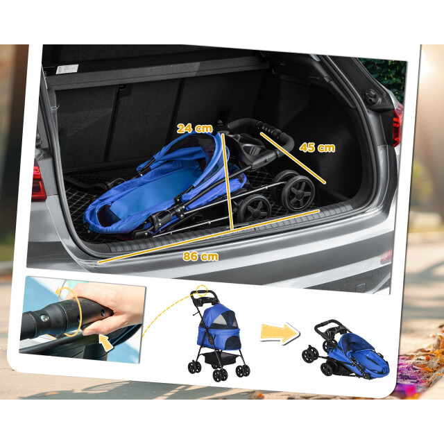 4goodz Hondenbuggy met zonnedak en opbergnet tot 4 kg - 3345776 large 4goodz Hondenbuggy met zonnedak en opbergnet tot 4 kg - 3345776 large