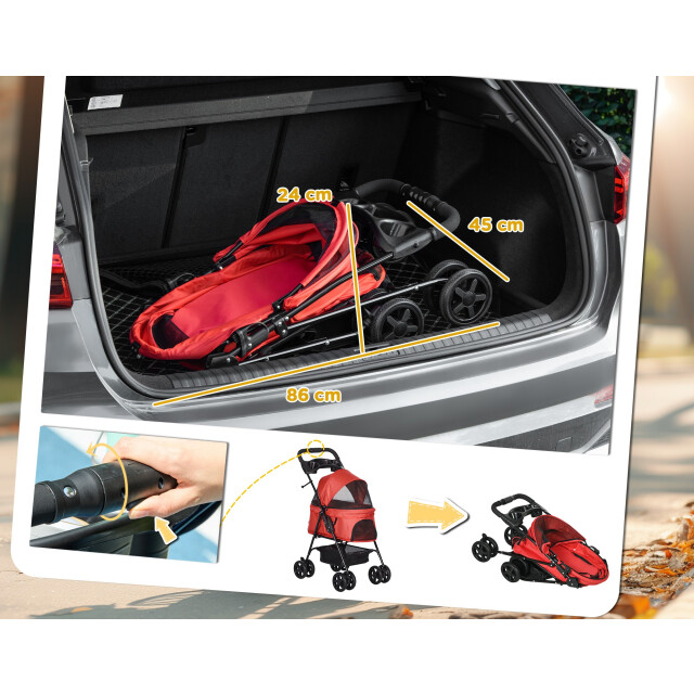 4goodz Hondenbuggy met zonnedak en opbergnet tot 4 kg - 3345777 large 4goodz Hondenbuggy met zonnedak en opbergnet tot 4 kg - 3345777 large