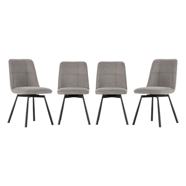 CaliCosy Game of 4 swivel fabric chairs h85.5 cm iona 3344978 large CaliCosy Game of 4 swivel fabric chairs h85.5 cm iona 3344978 large