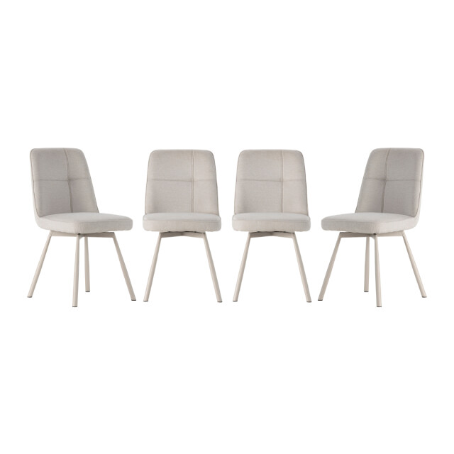 CaliCosy Game of 4 swivel fabric chairs h85.5 cm iona 3344977 large CaliCosy Game of 4 swivel fabric chairs h85.5 cm iona 3344977 large