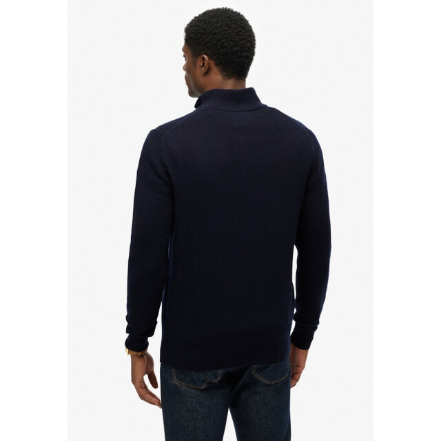 Superdry Trui met wolmix zip navy 5219.37.0012 large