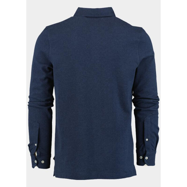 Bos Bright Blue Scotland blue polo lange mouw smith polo ls pique 25308sm41sb/290 navy 196293 large
