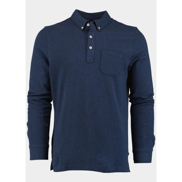 Bos Bright Blue Scotland blue polo lange mouw smith polo ls pique 25308sm41sb/290 navy 196293 large