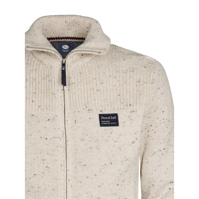 Petrol Industries men knitwear collar cardigan m-3050-kwc283 0009 antique white melee 05791.100.0020 large Petrol Industries men knitwear collar cardigan m-3050-kwc283 0009 antique white melee 05791.100.0020 large