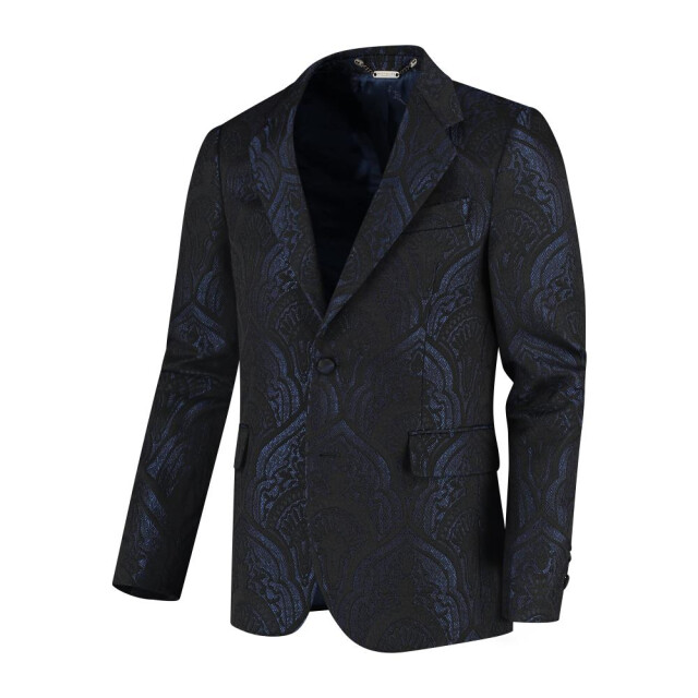 Circle of Gentlemen Aspen jaquard blauw zwart colbert 000-40004-584- large