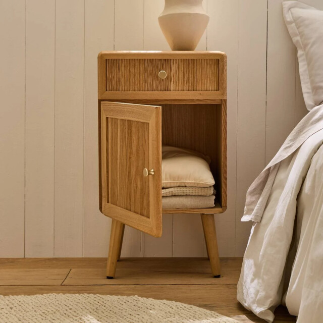 CaliCosy Nachtkastje met 1 deur en 1 lade, fronten met lamel-, h71 cm ava 3245909 large