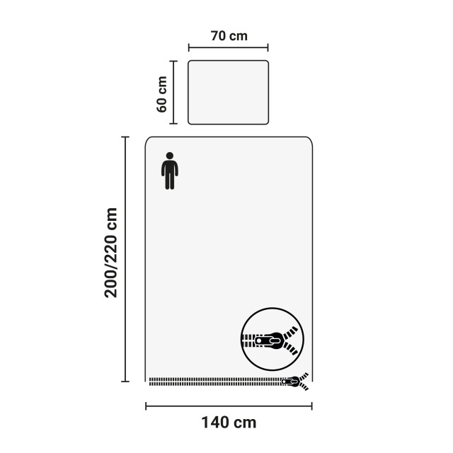 Phlox Dekbedovertrek flanel fleece eenpersoons 140x220 cm + 1 kussensloop - 3304505 large