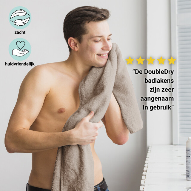 DoubleDry Hotel badhanddoeken 70 x 140 cm set van 6 100% zacht katoen 500 2825652 large