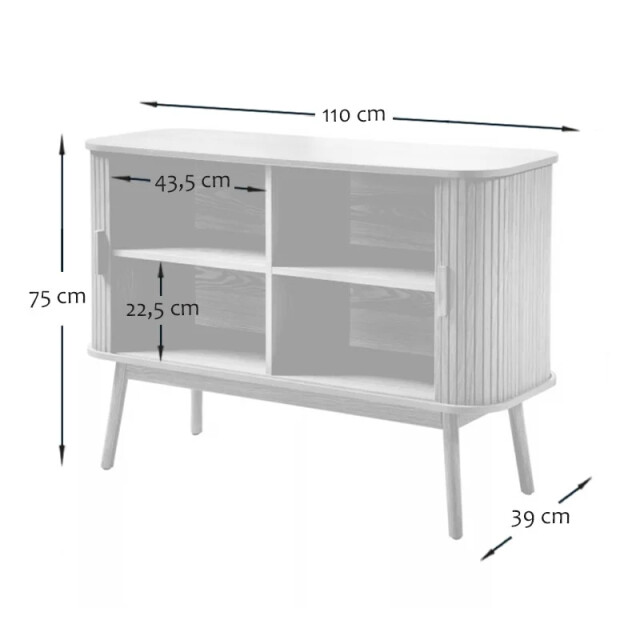 CaliCosy Buffet houtdecor 2 schuifdeuren vintage l110cm 2930320 large