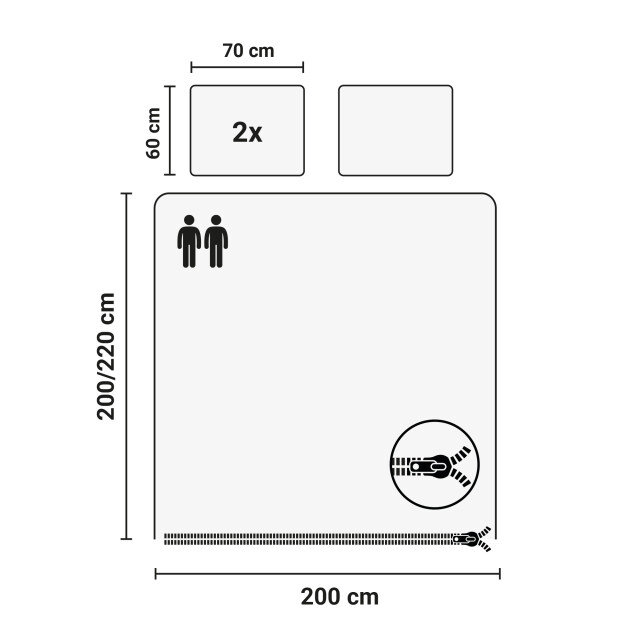 Phlox Dekbedovertrek flanel fleece tweepersoons 200x220 cm + 2 kussenslopen - 3304537 large