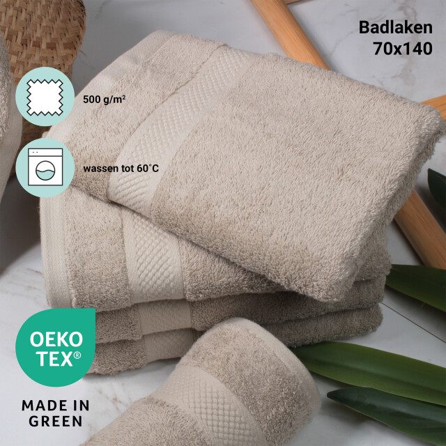 DoubleDry Hotel badhanddoeken 70 x 140 cm set van 6 100% zacht katoen 500 2825652 large