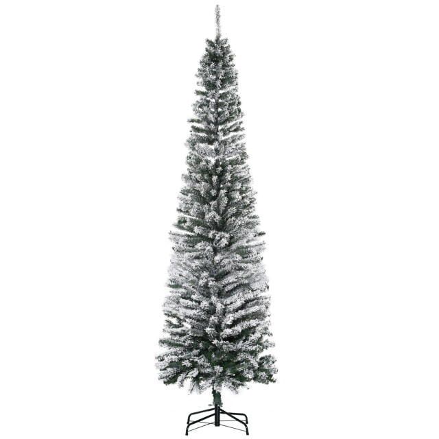 Homcom Kerstboom smal met sneeuw incl. standaard 225 cm /groen 3347626 large