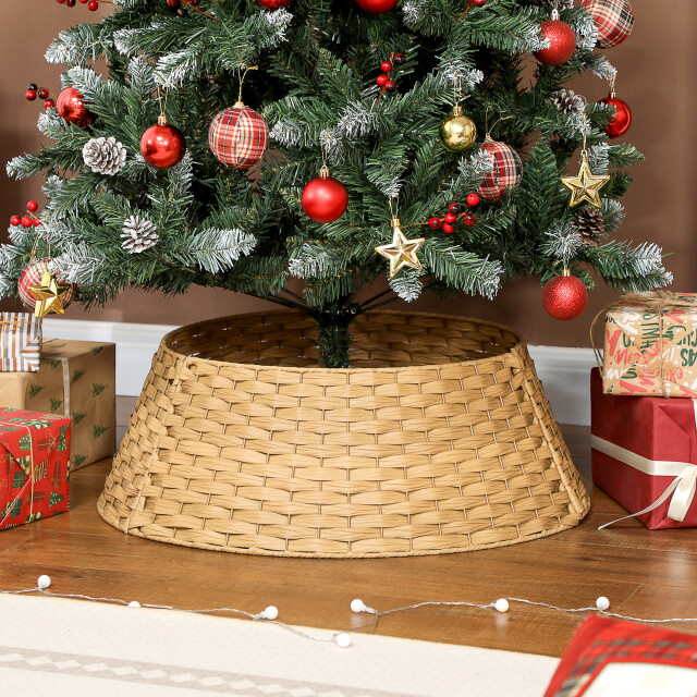 Homcom Kerstboommand kerstboomrok van natuurlijke zeegrass Ø 68 cm - 3347625 large