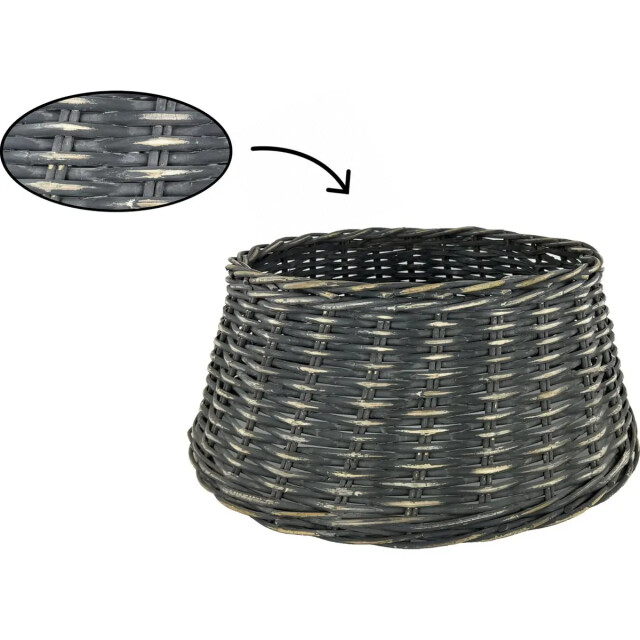 WDMT Rattan kerstboomrok ø 65 x 26 cm zwart 3192396 large