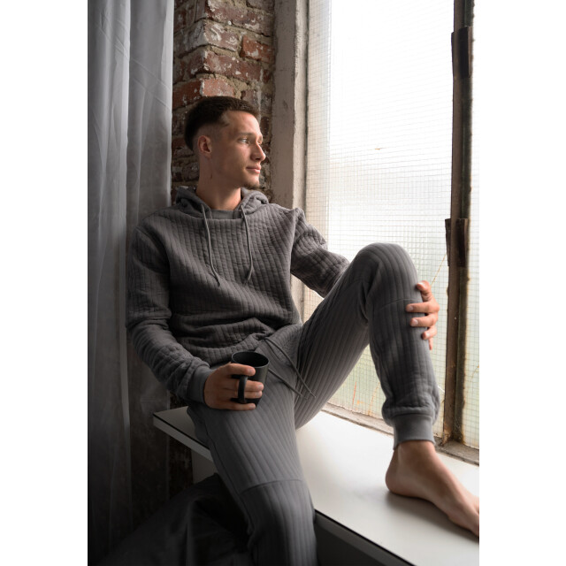 Phil & Co Heren lounge jacquard sweat set antraciet PH-6120+6121 large