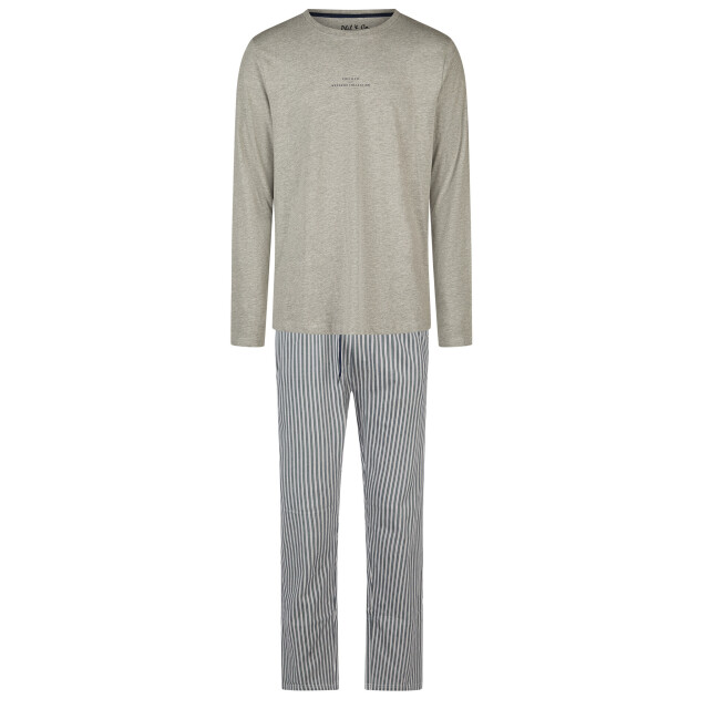 Phil & Co Heren pyjama set lang grijs gestreept PH-6124-02 large Phil & Co Heren pyjama set lang grijs gestreept PH-6124-02 large