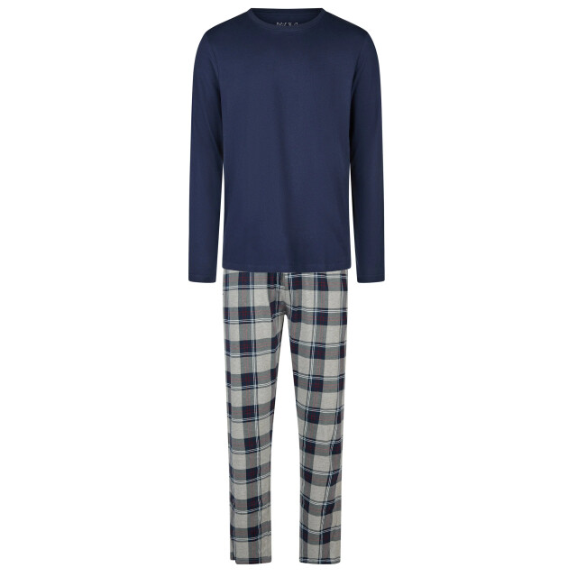 Phil & Co Heren pyjama set lang blauw/grijs geruit PH-6125-02 large Phil & Co Heren pyjama set lang blauw/grijs geruit PH-6125-02 large