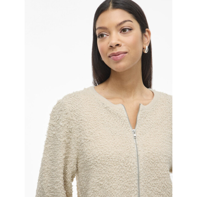 Vila Vipaza o-neck ls zipper knit cardigan beige 4249.05.0054 large Vila Vipaza o-neck ls zipper knit cardigan beige 4249.05.0054 large