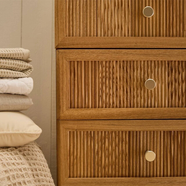 CaliCosy Ladekast met 5 lades en latten front h100 cm ava 3245910 large