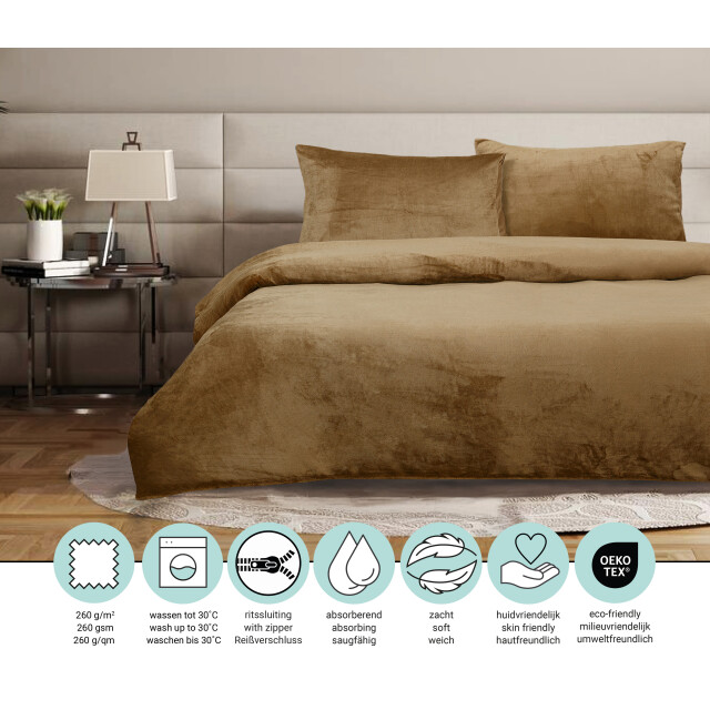 Phlox Dekbedovertrek flanel fleece tweepersoons 200x220 cm + 2 kussenslopen - 3304534 large