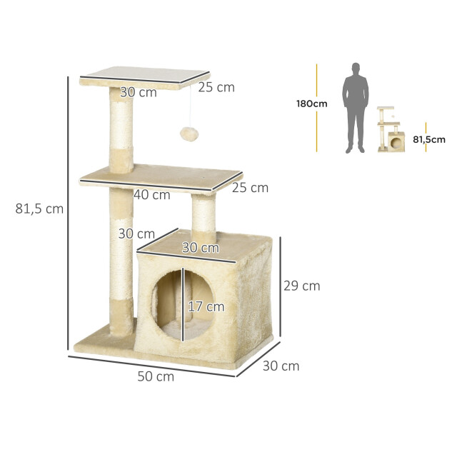 4goodz Krabpaal met sisal krabpaal met zacht pluche kattenspeeltje 50 x 30 x 81,5 cm 3349605 large 4goodz Krabpaal met sisal krabpaal met zacht pluche kattenspeeltje 50 x 30 x 81,5 cm 3349605 large