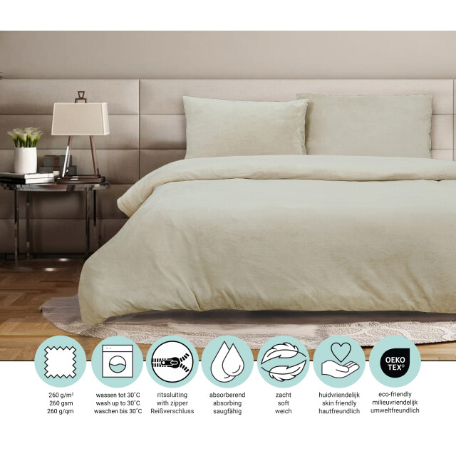 Phlox Dekbedovertrek flanel fleece eenpersoons 140x220 cm + 1 kussensloop - 3304505 large