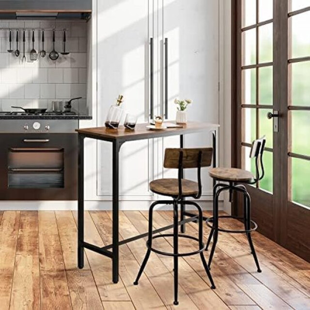 Furnilux vintage bartafel industrieel rustiek bruin met extra versteviging 3015157 large