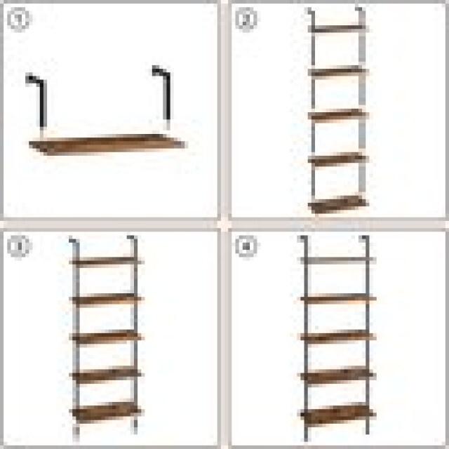 Furnilux 5-laags wand gemonteerde opbergladder 3015198 large