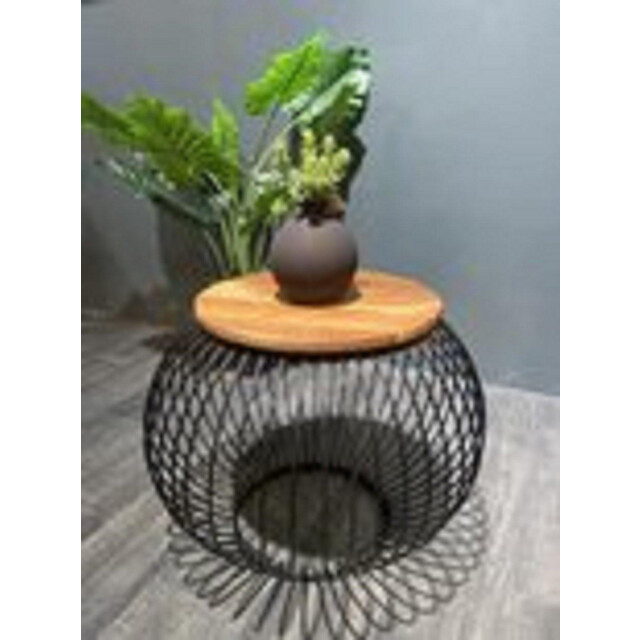 Furnilux Ronde salontafel industrieel design 70x70x52 cm bijzettafel 3015260 large