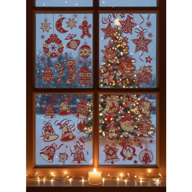 CaliCosy Elektrostatische kerstversieringen set van 4 platen 2928232 large