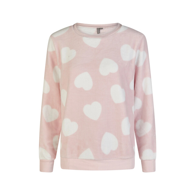 By Louise Dames huispak fleece broek + sweater hartjes BL-6074-02 large By Louise Dames huispak fleece broek + sweater hartjes BL-6074-02 large