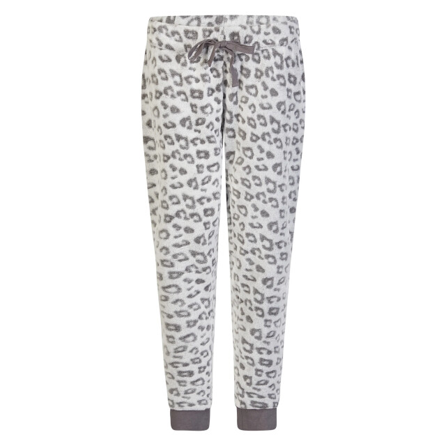 By Louise Dames huispak fleece broek + sweater grijs panterprint BL-6073-02 large By Louise Dames huispak fleece broek + sweater grijs panterprint BL-6073-02 large