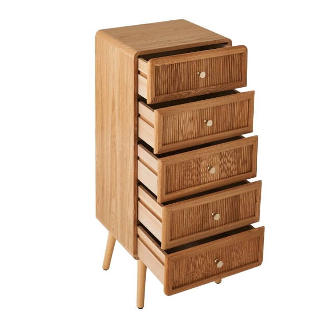 CaliCosy Ladekast met 5 lades en latten front h100 cm ava 3245910 large