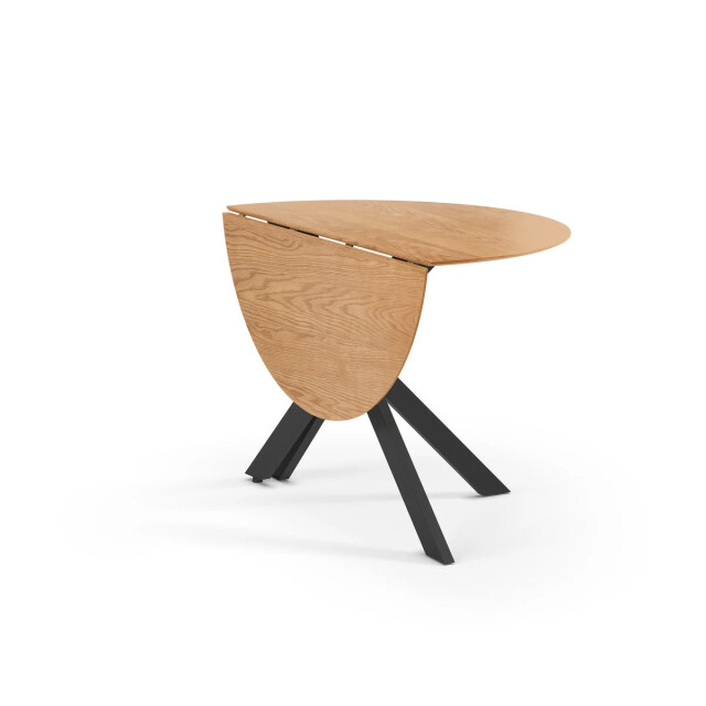 CaliCosy Folding round table decorated in oak and black metal d110 cm nelly 3351677 large CaliCosy Folding round table decorated in oak and black metal d110 cm nelly 3351677 large