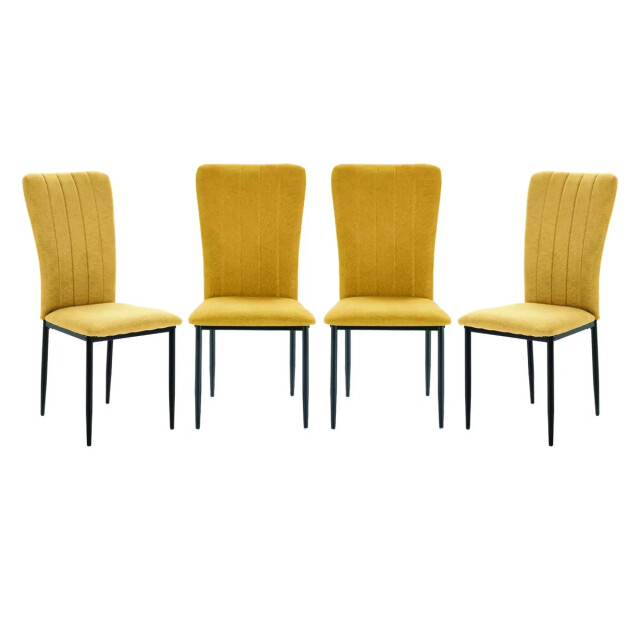 CaliCosy Set van 4 stoelen in stof met zwarte metalen poten l43 cm holly 3078801 large