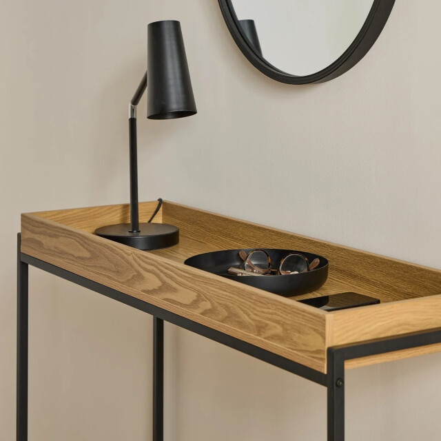 CaliCosy Console met opstaande rand en zwarte metalen poten l100 cm 3232527 large