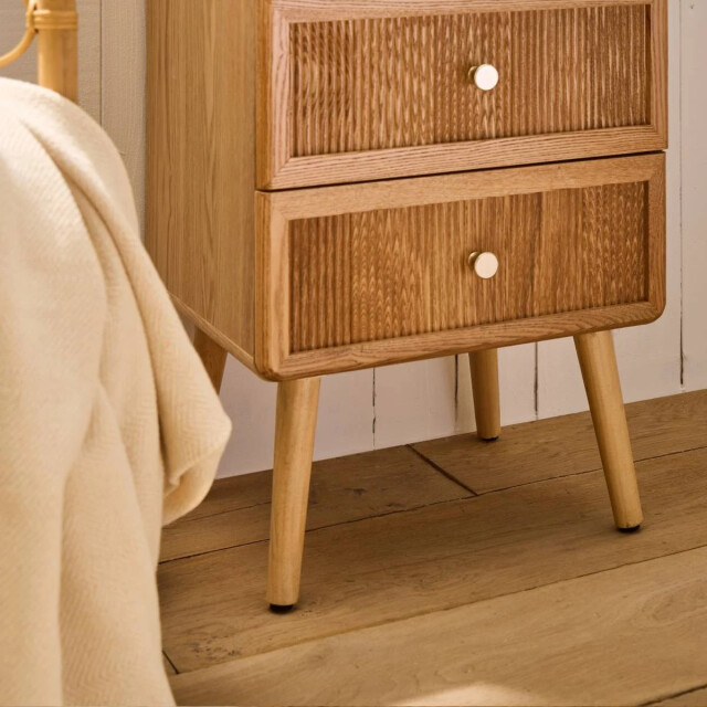 CaliCosy Nachtkastje met 3 lades en latten front h71 cm ava 3245907 large