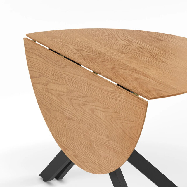 CaliCosy Folding round table decorated in oak and black metal d110 cm nelly 3351677 large CaliCosy Folding round table decorated in oak and black metal d110 cm nelly 3351677 large