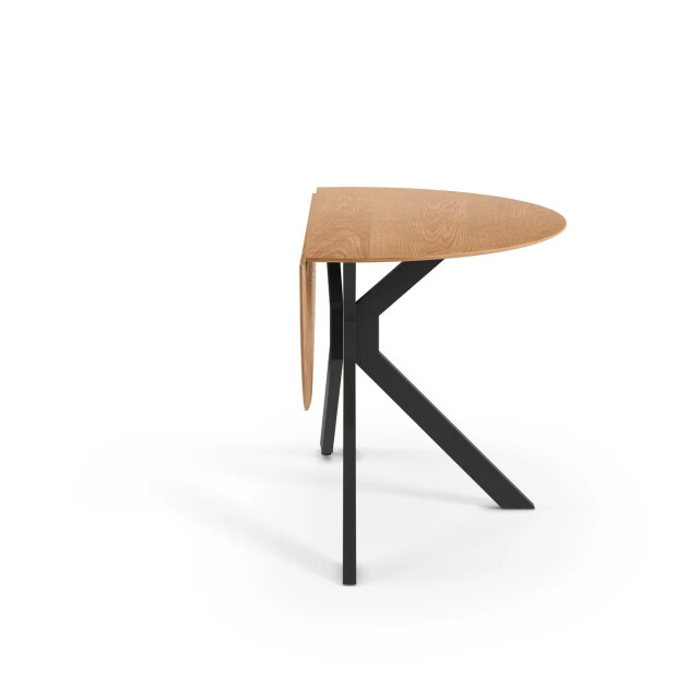 CaliCosy Folding round table decorated in oak and black metal d110 cm nelly 3351677 large CaliCosy Folding round table decorated in oak and black metal d110 cm nelly 3351677 large